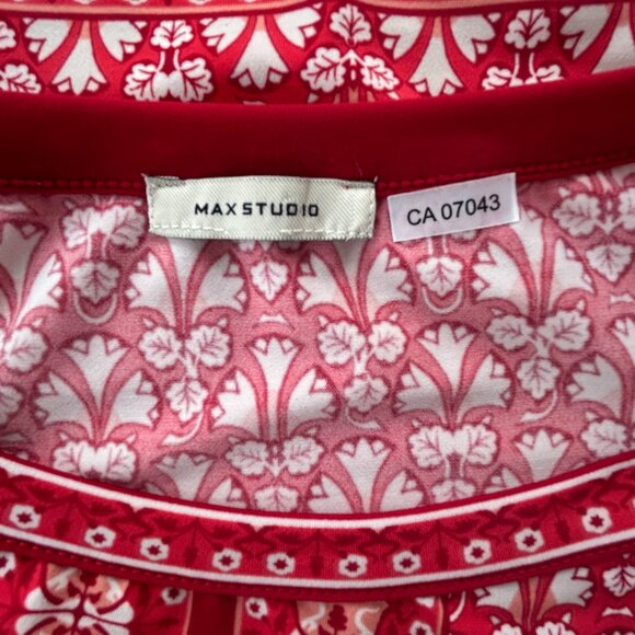 Max Studio Boho Red Floral Shift Dress – Women's Small - Picture 8 of 10